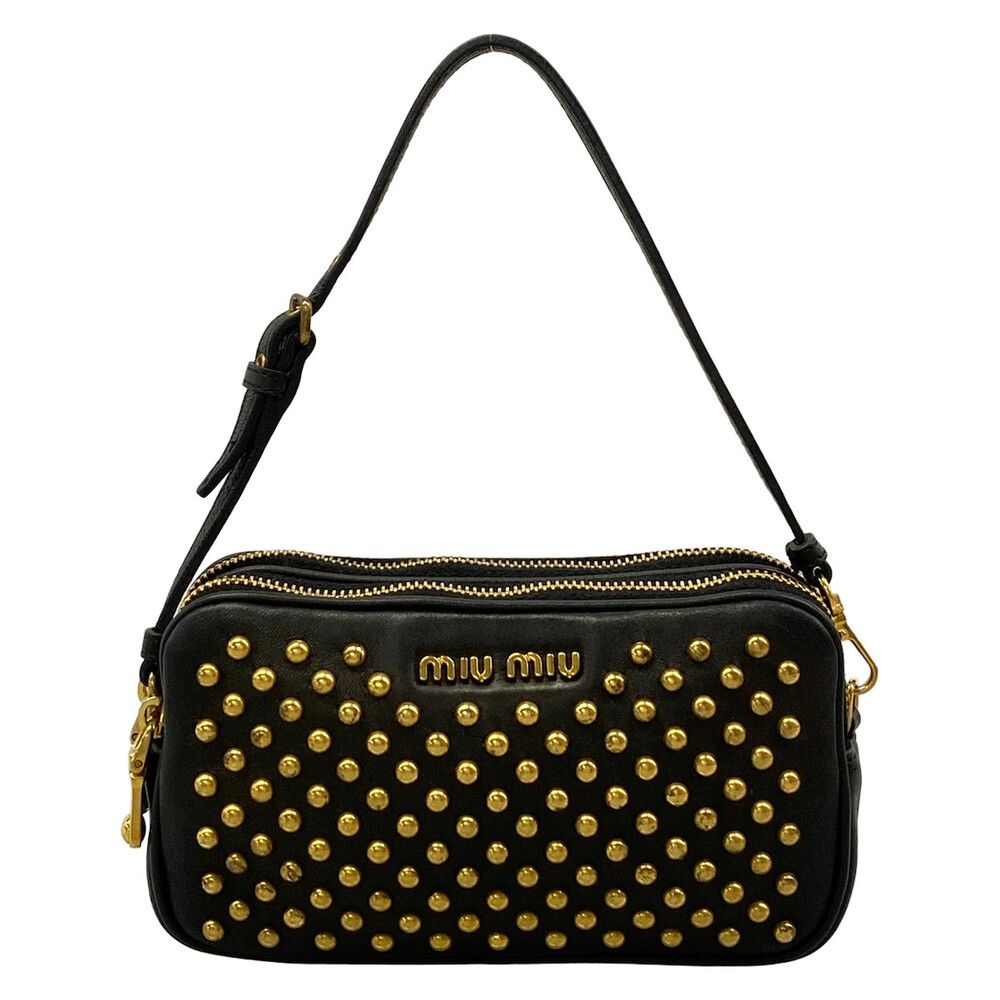 Miumiu Black Leather Handbag #363674M69B